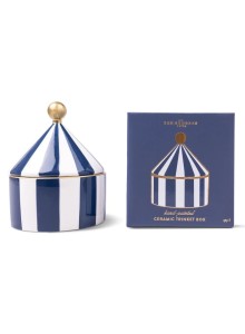 TBWC-1002EU Ceramic Trinket Box - Navy Stripe